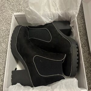 Krush Black Studded Ankle Boots